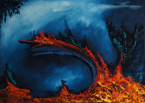 Heat Of The Night (70 x 50 cm) (28 x 20 inches) oil