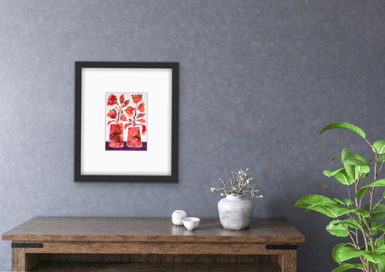 Flowers in two vases