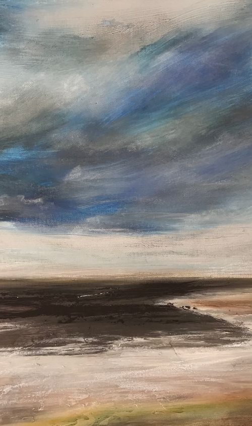 Blustery day, Holkham bay by Amanda Lakin Art