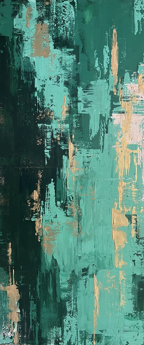 Emerald and gold ocean by Marina Skromova