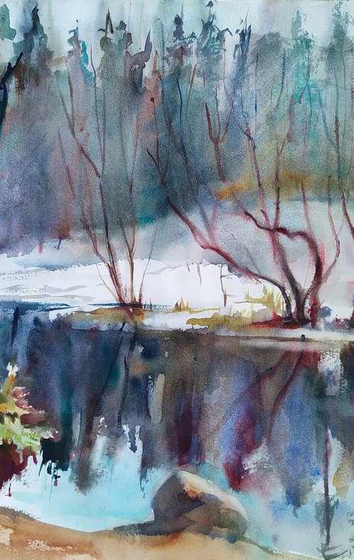 Winterscape. Winter landscape. Russian Forest. by Irina Bibik-Chkolian