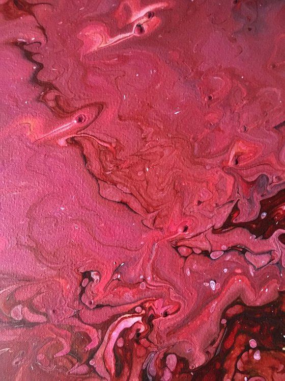 "Big Red" - FREE USA SHIPPING - Original Abstract PMS Fluid Acrylic Painting - 16 x 20 inches