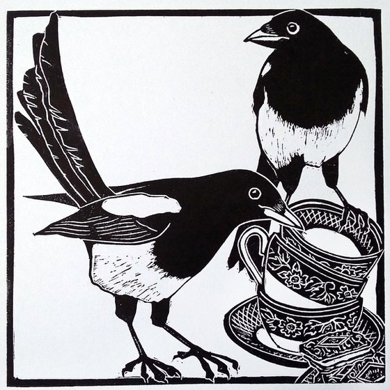 The Magpies who came to tea (two for joy)