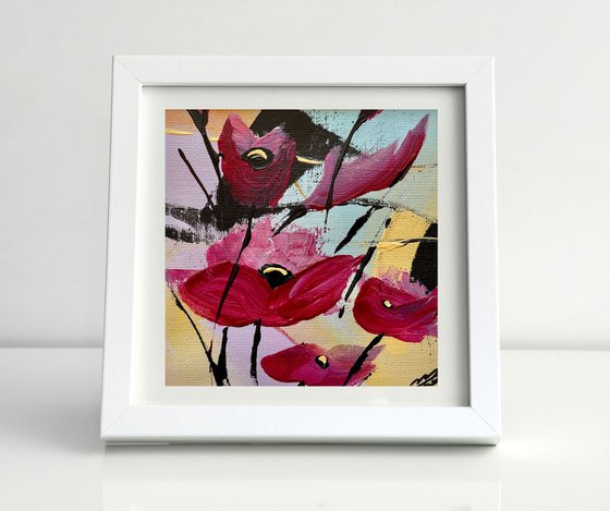 Abstract Poppies in a Mount