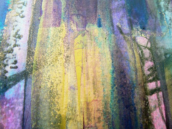 The Midas touch (abstract in blues, purples and gold tones)