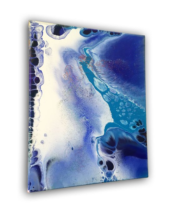 "Blue Moon" - SPECIAL PRICE - Original Abstract PMS Acrylic Painting - 16 x 20 inches