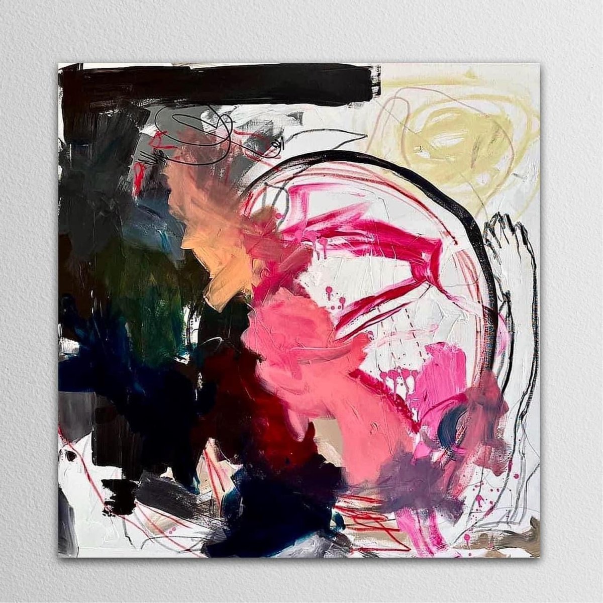 Abstract Acrylic Painting By Tanya Lytko, 35 X 35", "Reality", Original Artwork