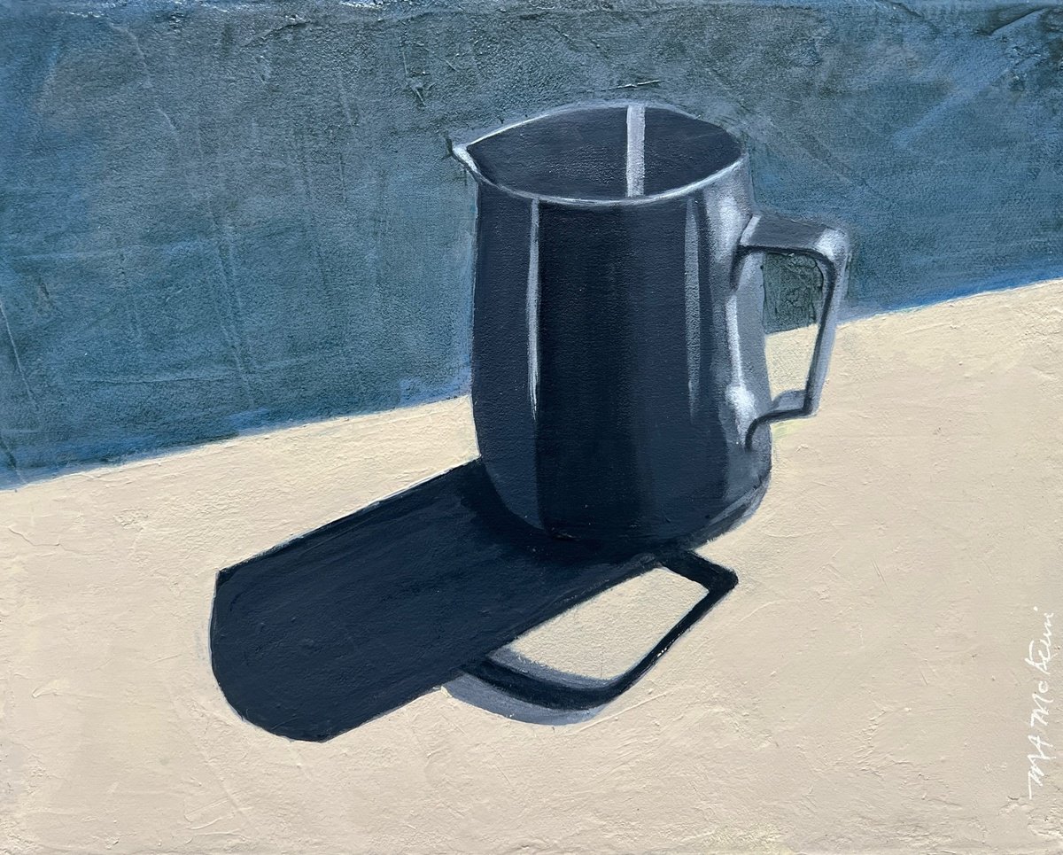 Impressionistic Still Life Acrylic Painting By Maryanne Mckernie, 14 X 11", Midnight Gold, Original Artwork