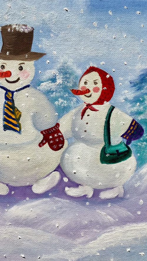 Snowman family by Inna Montano