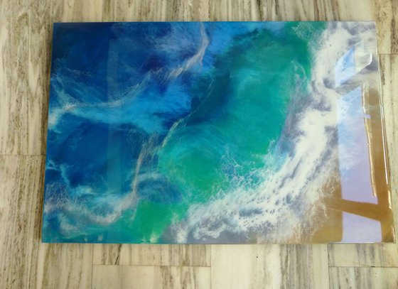 "Sea Wave" Resin Large painting