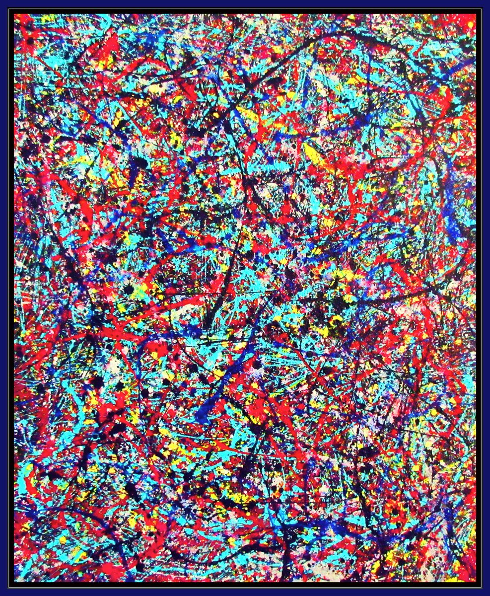 CONVERGENCE 12, framed, Pollock style by Tomaz Gorjanc - Tomo