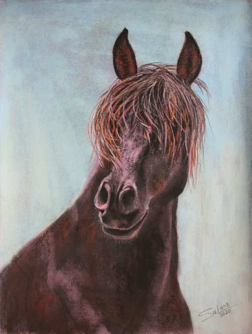 HORSE... PORTRAIT V / Original Painting by Salana Art Gallery