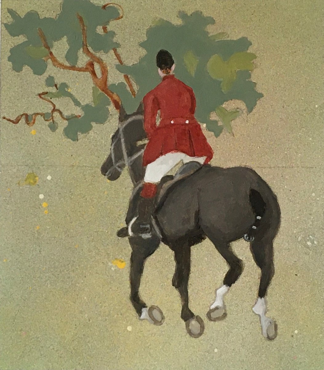 Illustrative Animal Painting By Chihiro Kinjo, 12 X 13, Into The Forest, Original Artwork