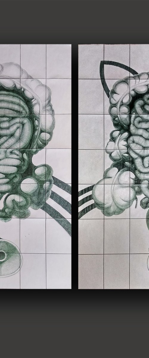 "Double portrait" diptych by Marya