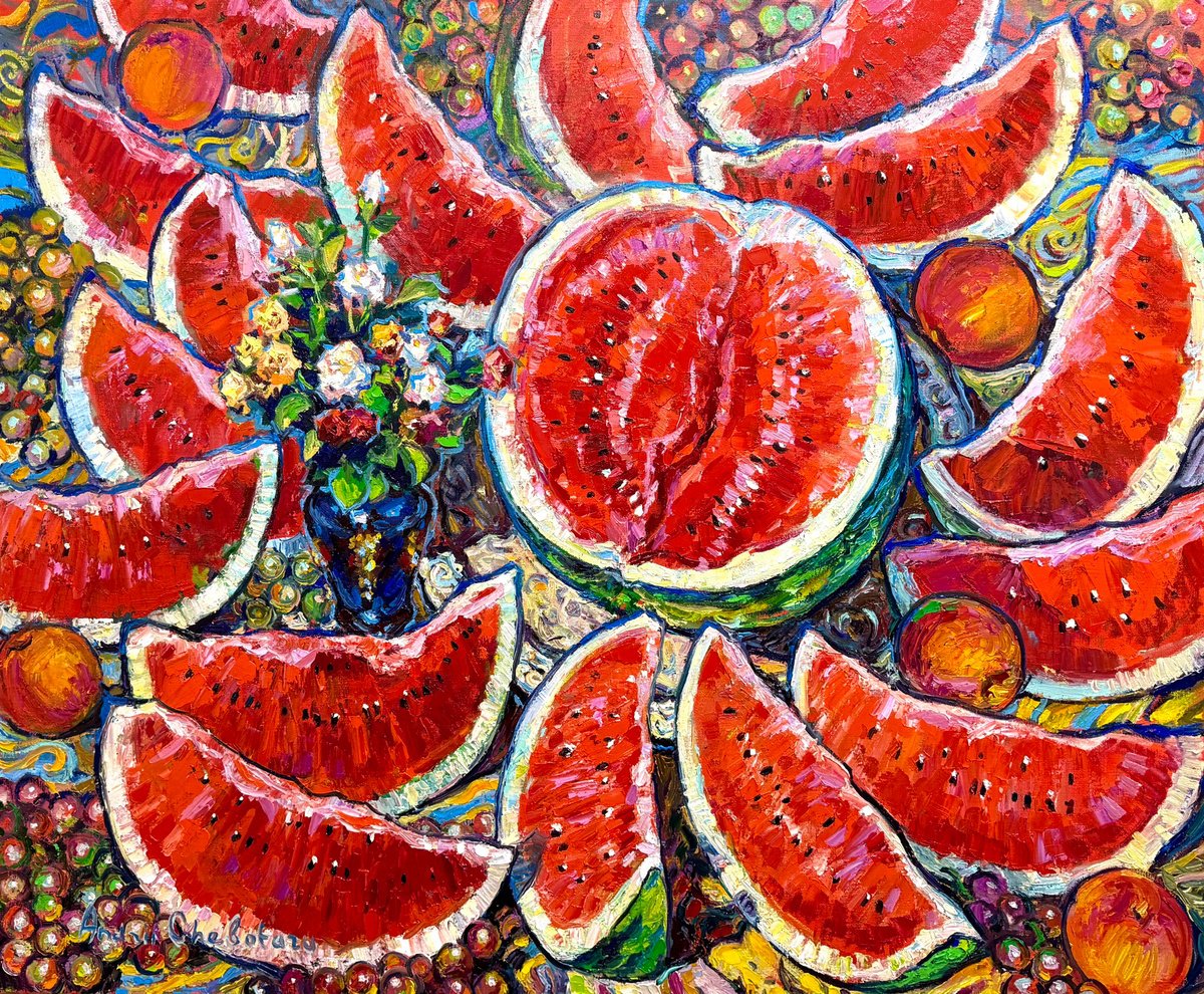 Sweet Summer. Watermelon Still Life. By Andrii Chebotaru, 47 X 39, Artwork For Sale On Artfinder