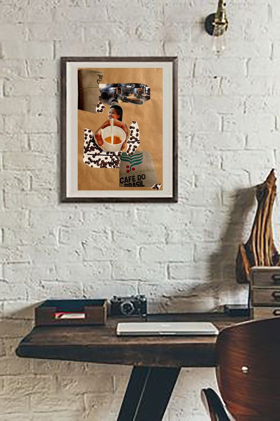 Woman Coffe Time Collage