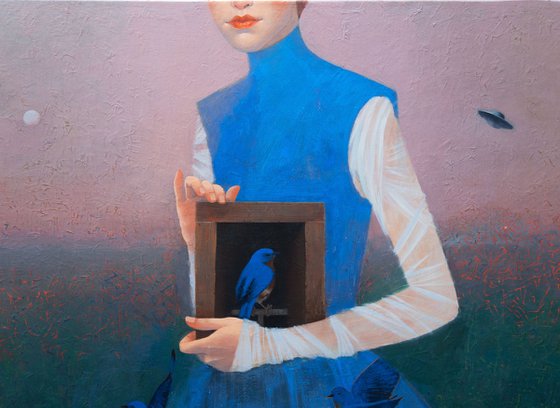Blue Bird Ballad - original acrylic painting