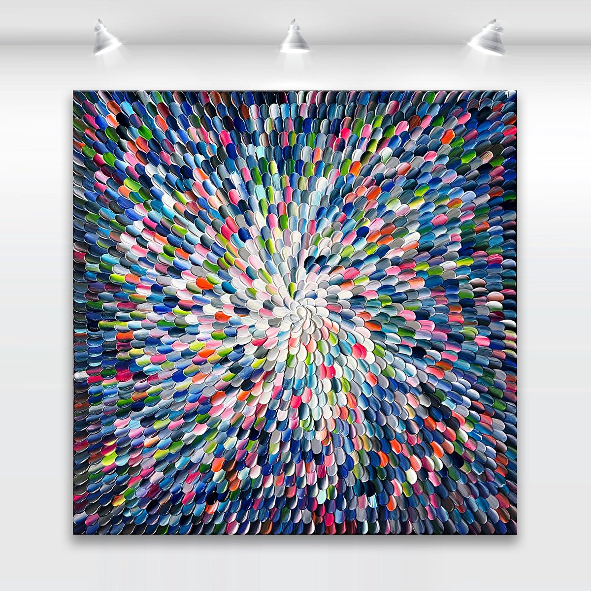 Organic Abstract Acrylic Painting By Tatiana Georgieva, 35 X 35", Vesperi 7, Original Artwork