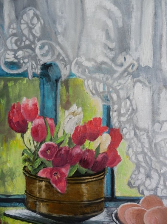 Still life with tulips
