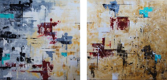 Urbanization (Diptych 200+ x 100 cm) XXXL (80+ x 40 inches)