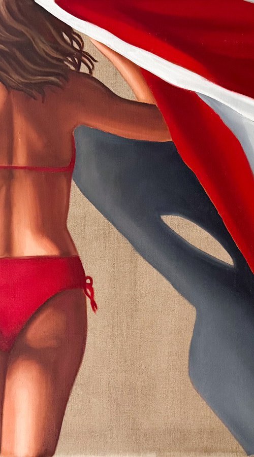Woman in Red Bikini by Daria Gerasimova