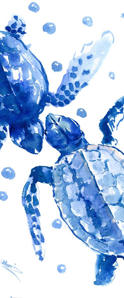 Two Blue turtles by Suren Nersisyan