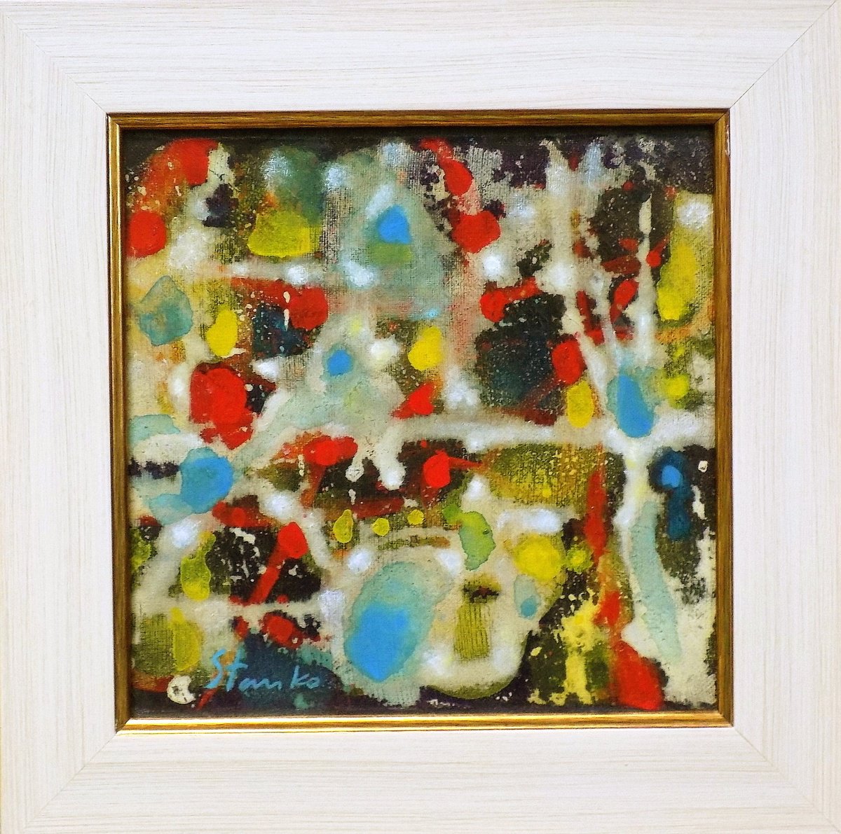 Abstract Acrylic Painting By Stanislav Bojankov, 12 X 12", Abstract-I (Winter), Original Artwork