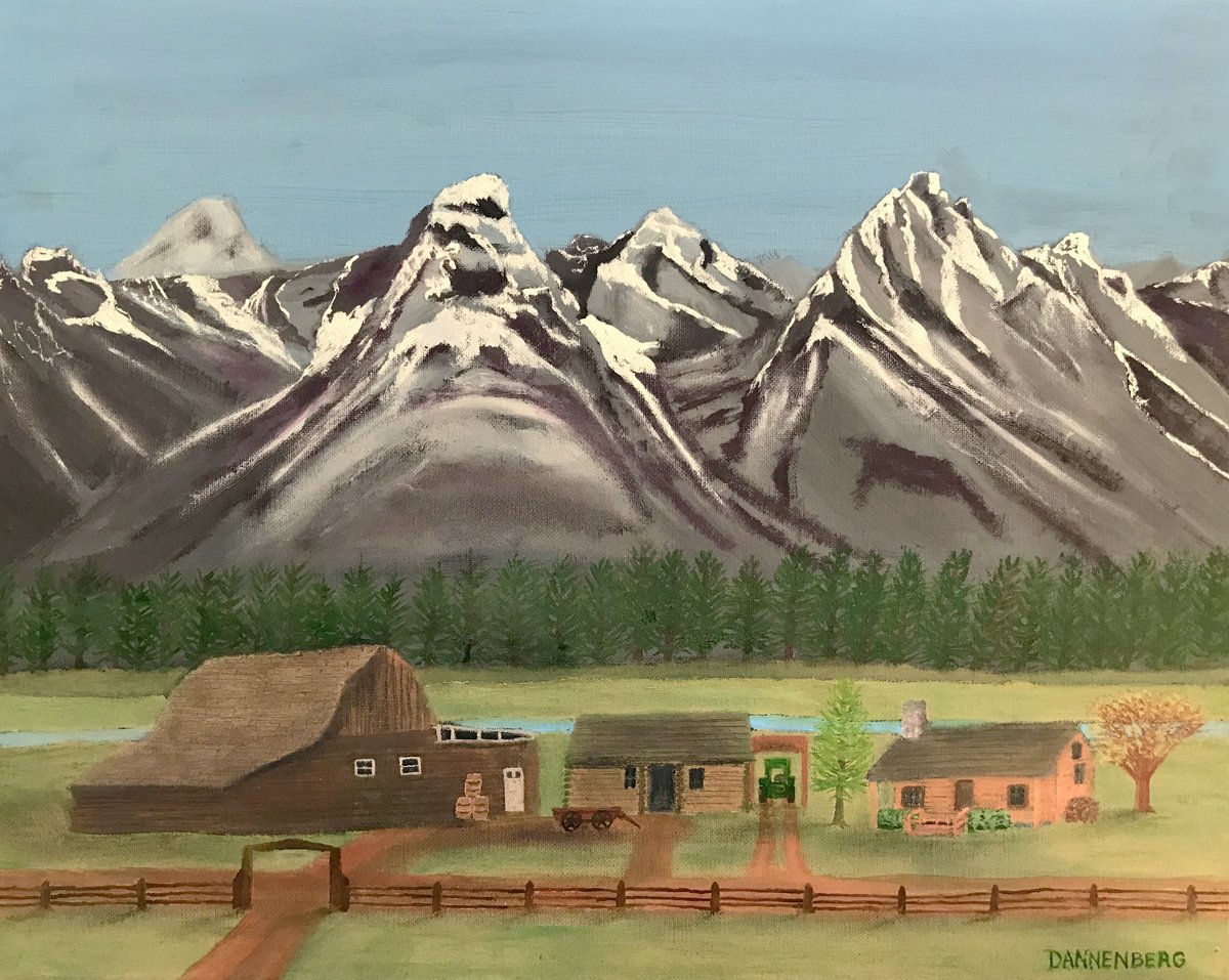 Impressionistic Cityscapes Oil Painting By Leslie Dannenberg, 20 X 16", Western Us Ranch, Original Artwork