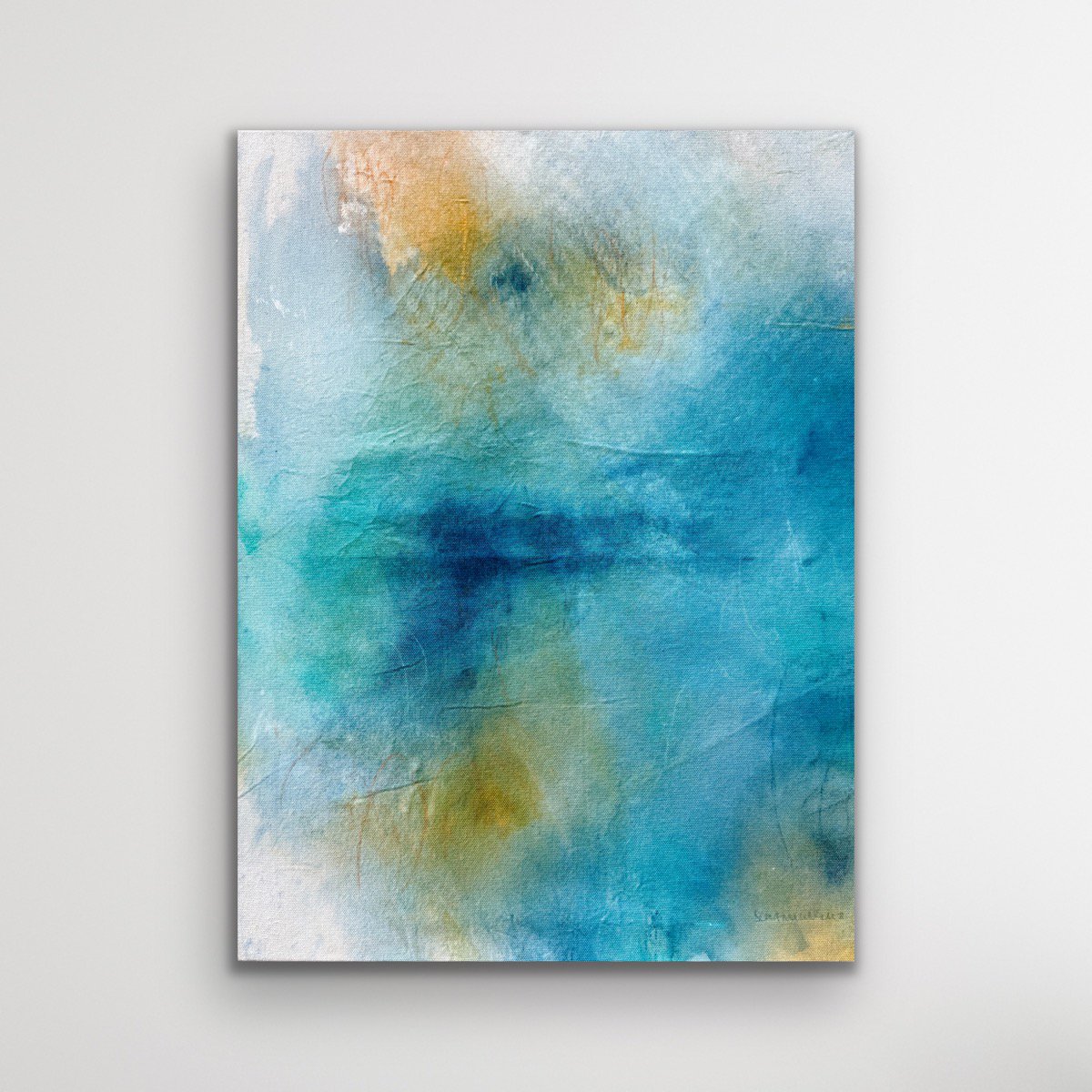 Abstract Acrylic Painting By Kirsten Schankweiler, 24 X 31", Seaside Sensations No. 3, Original Artwork