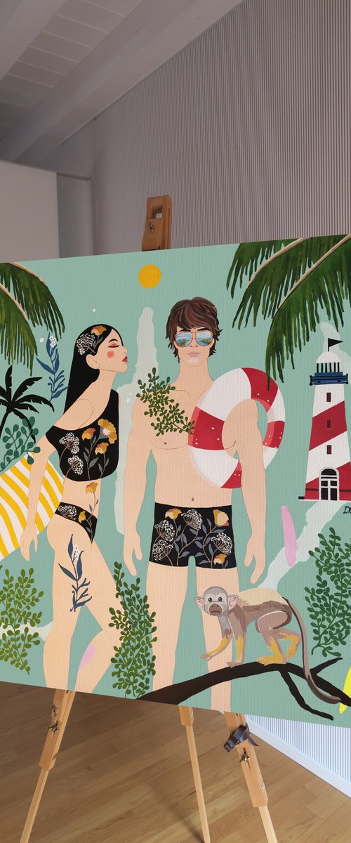 Swimmers - Jack and Fernanda - Summer - Art-Deco by Artemisia