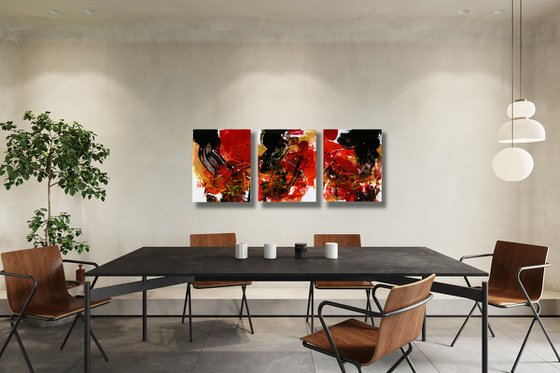 Passion And Lust  - 3 Abstract Paintings by Kathy Morton Stanion