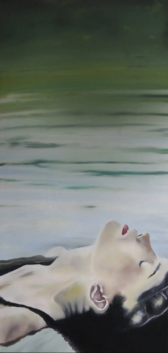 Portrait Oil Painting By Steven M. Curtis, 18 X 38", Resignation, Original Artwork