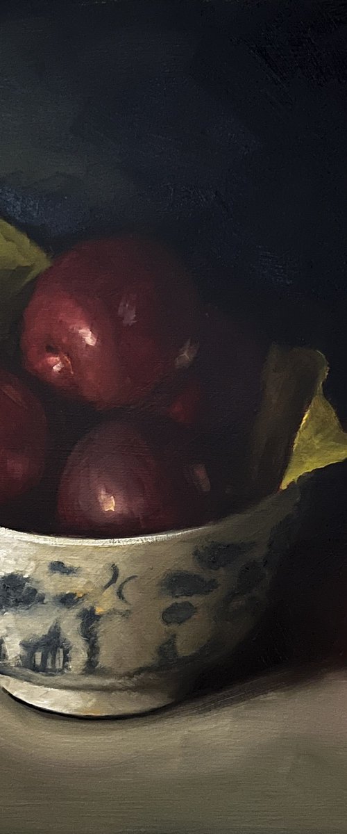 plums in a china bowl by Susie Cornwall
