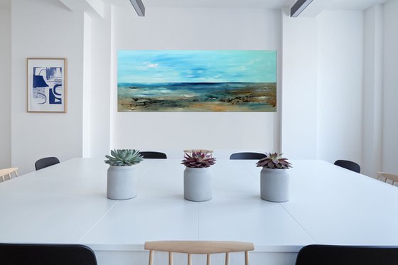 Somewhere - Abstract Art - Acrylic Painting - Canvas Art - Abstract Painting - Modern Seascape -  Statement Painting