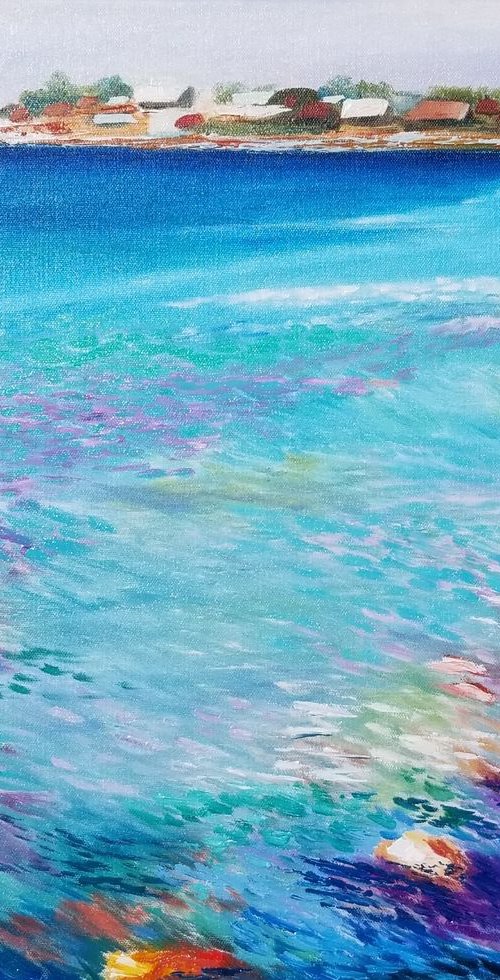 Replica - Ebb Tide inspired by Willard Metcalf. Oil Painting on Canvas. 20" x 24". by Alexandra Tomorskaya/Caramel Art Gallery