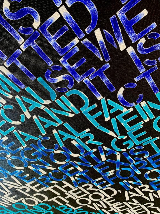 Love the sea No. 4222 blue typography