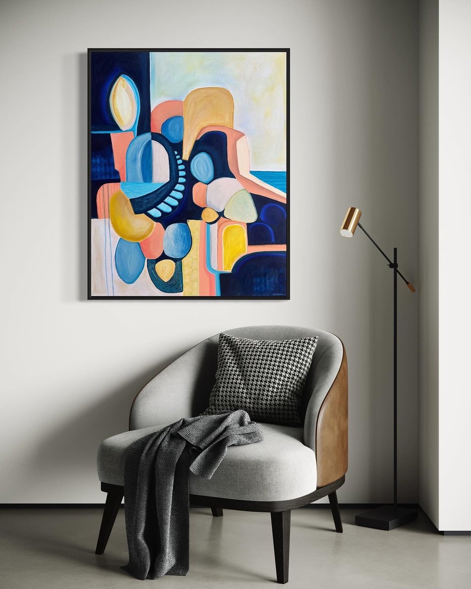 Abstract Painting By Samantha Malone, 31 X 39", Passage Home, Original Artwork