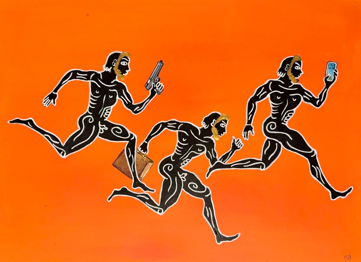 Illustrative Painting , Rush Hour #3 By Lena Smirnova, 14 X 10, Artwork For Sale On Artfinder