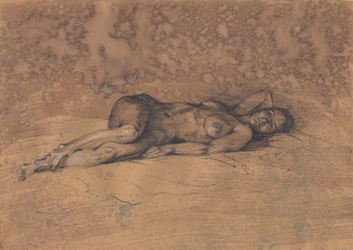 Sensitive erotic girl lying on the bed by Samira Yanushkova