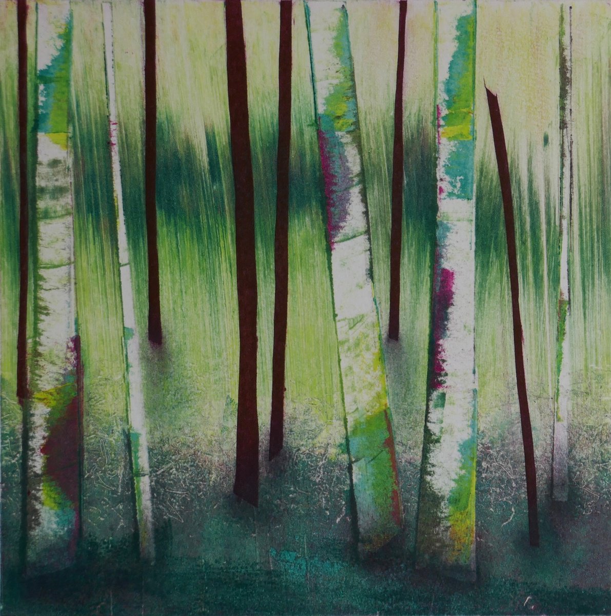 Impressionistic Landscape Limited Edition Print By Sue Roe, 9 X 9", Life