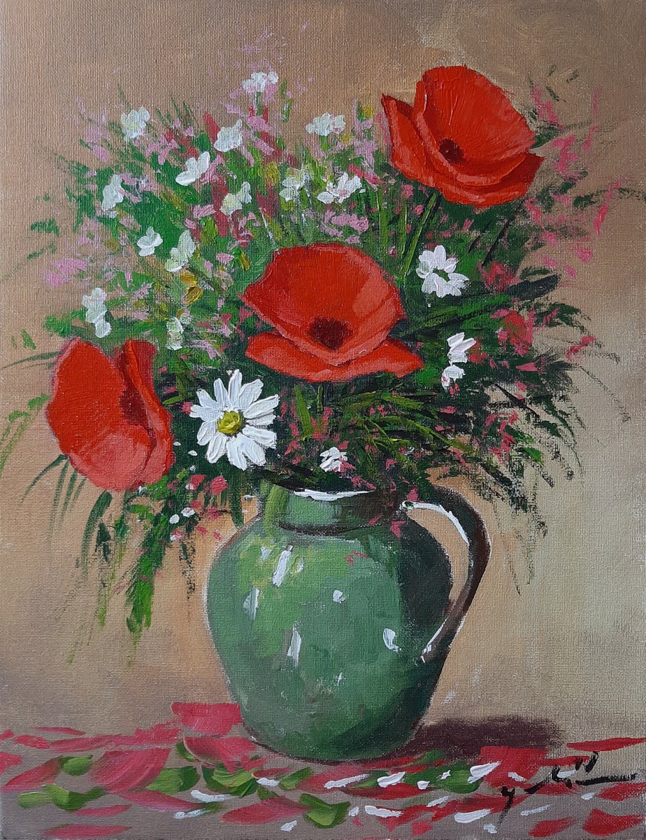 Poppies in the vase by Alen Grbic