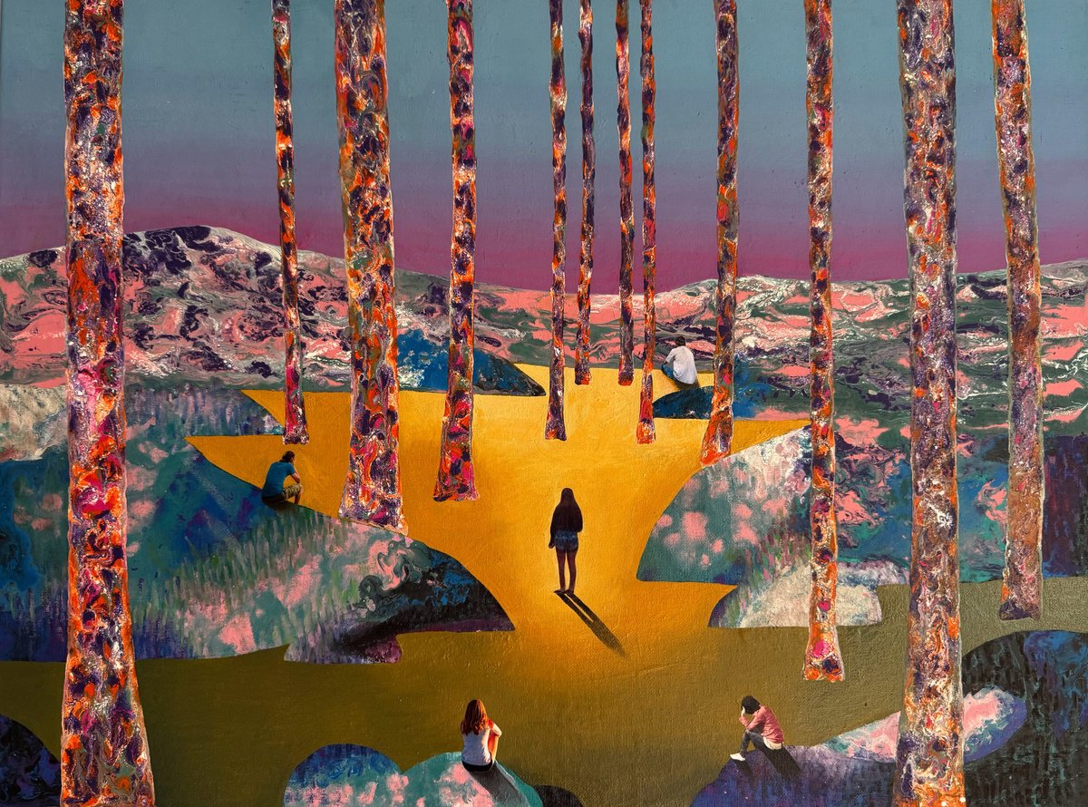 Surrealistic Painting , Let Go Or Be Dragged By Stefano Pallara, 24 X 18, Artwork For Sale On Artfinder
