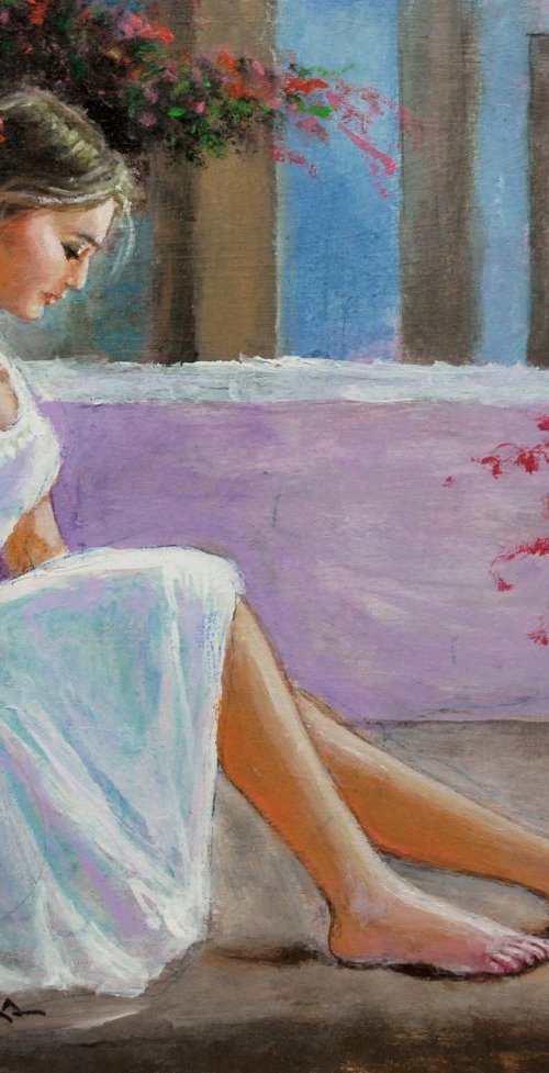 girl in white gown by Vishalandra Dakur