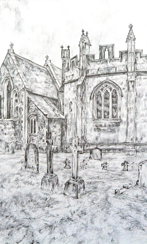 Church of the Holy Cross, Ilam, drawing by Richard Freer