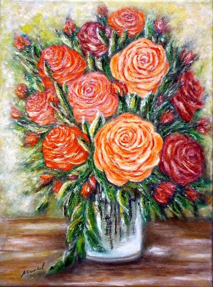 Rose in a vase.. by Em�lia Urban�kov�