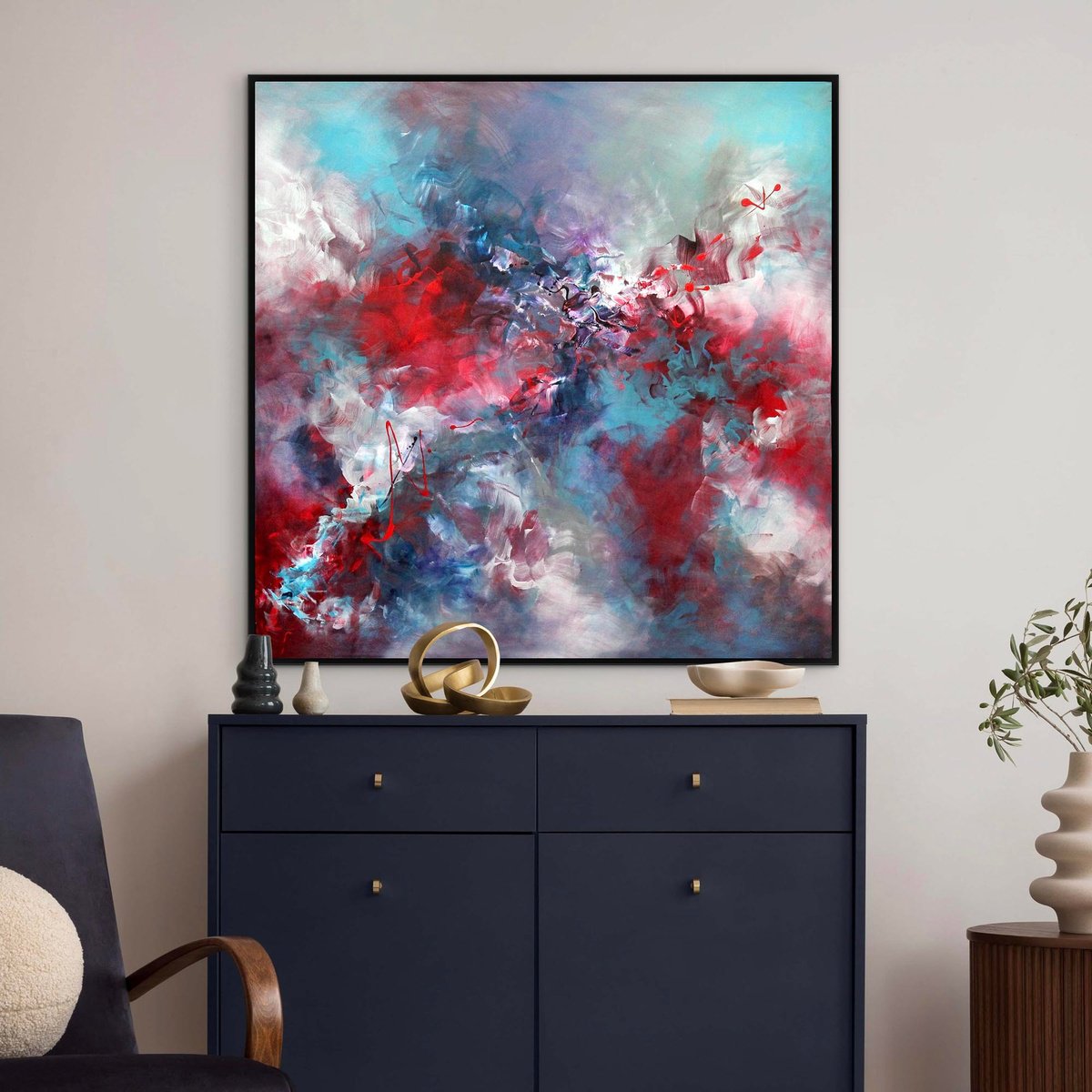 Abstract Botanical Acrylic Painting By Paresh Nrshinga Frsa, 36 X 36", Please Don