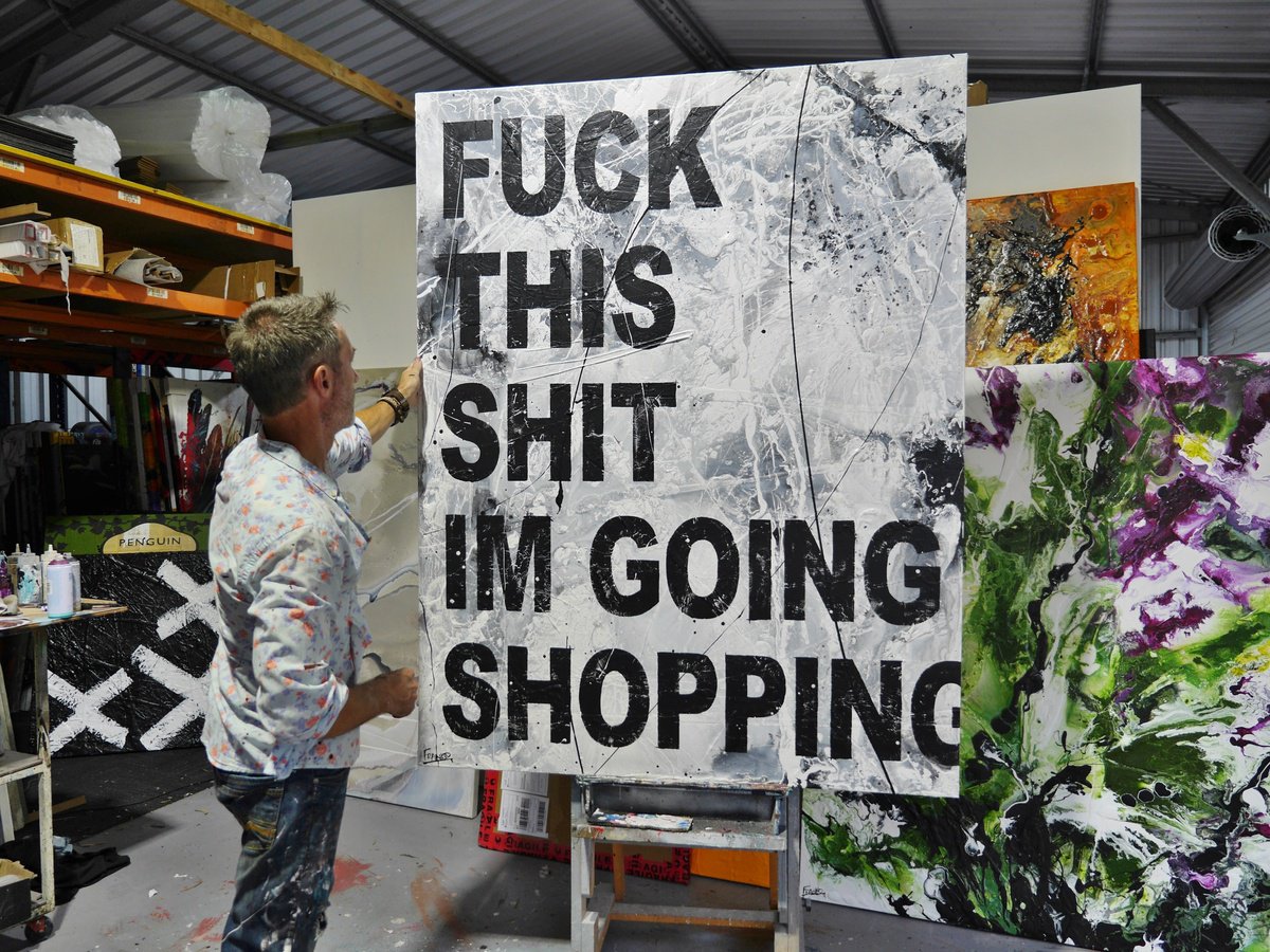 Urban And Pop Painting , Shopping By Franko, 55 X 71, Artwork For Sale On Artfinder
