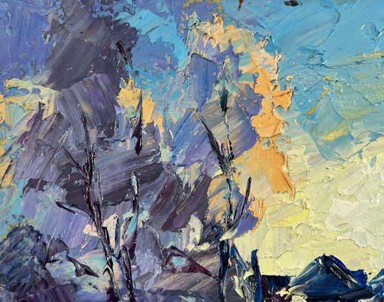 Winter Silence Between Trees and Houses