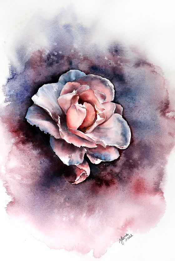 Magical Rose in Watercolor - ORIGINAL Artwork Ready to Ship
