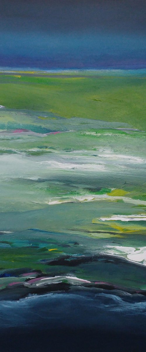Saltings, view from the glider plane. (6) by Nelly van Nieuwenhuijzen